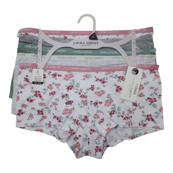 Laura Ashley Other - Laura Ashley Womens 5-Pack Panties Boyshorts Medium Tag Free Cotton